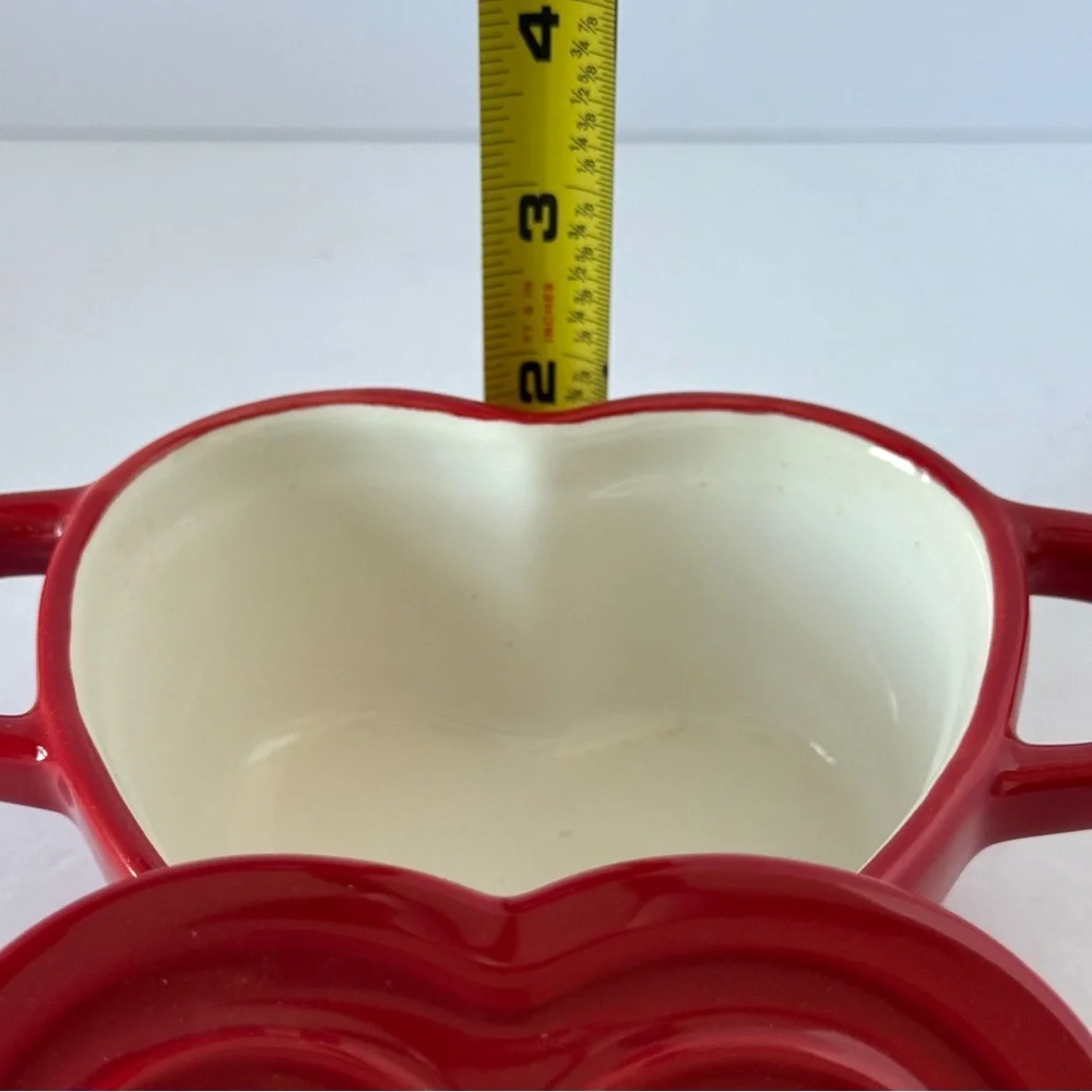 Martha Stewart Heart Cocottes Stoneware - Red